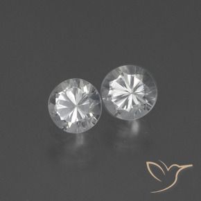 Gemme di Zaffiro Bianco trasparente naturale da 0.78 ct, Rotondo, VS