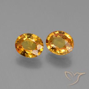 Gemme di Zaffiro Arancione-Oro medio naturale da 1.26 ct, Ovale, VVS-VS