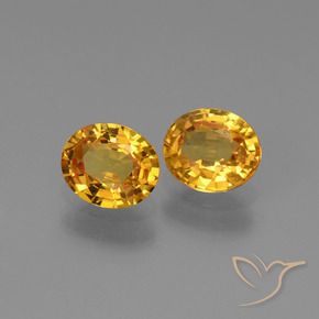 Gemme di Zaffiro Arancio Scuro-Oro naturale da 1.41 ct, Ovale, VS
