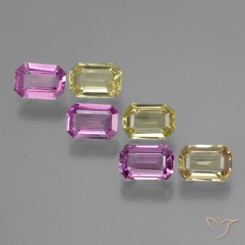 Gemme di Zaffiro Multicolore naturale da 3.41 ct, Ottagonale / Taglio smeraldo, VVS-VS