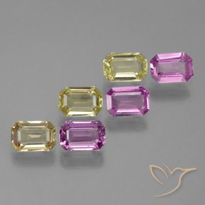 Gemme di Zaffiro Multicolore naturale da 3.41 ct, Ottagonale / Taglio smeraldo, VVS-VS
