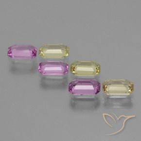 Gemme di Zaffiro Multicolore naturale da 3.41 ct, Ottagonale / Taglio smeraldo, VVS-VS