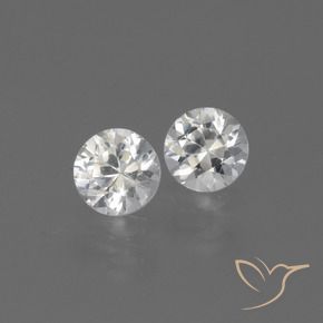 Gemme di Zaffiro Bianco naturale da 0.83 ct, Rotondo, VVS-VS
