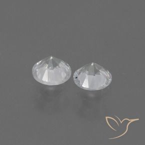 Gemme di Zaffiro Bianco naturale da 0.83 ct, Rotondo, VVS-VS