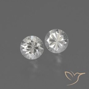 Gemme di Zaffiro Bianco naturale da 0.77 ct, Rotondo, VVS-VS