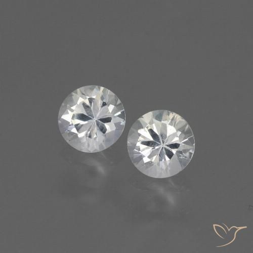 0.77ctw Naturale Bianco Zaffiro, Rotondo, VVS-VS