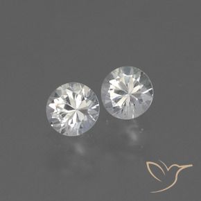 Gemme di Zaffiro Bianco naturale da 0.77 ct, Rotondo, VVS-VS
