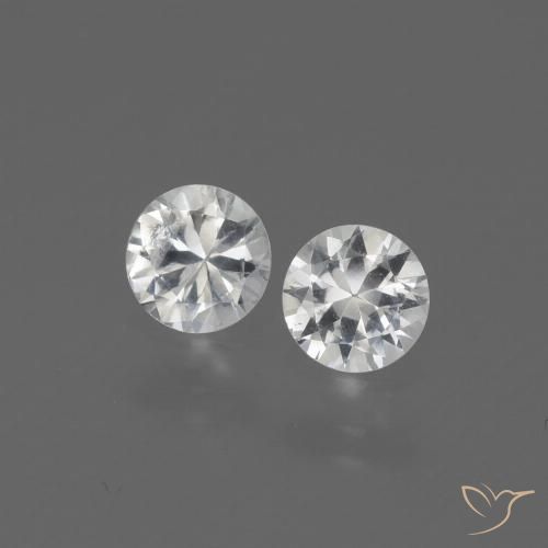 0.65ctw Naturale Bianco Zaffiro, Rotondo, VVS-VS