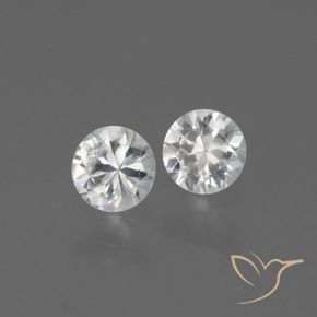 Gemme di Zaffiro Bianco naturale da 0.65 ct, Rotondo, VVS-VS