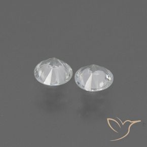 Gemme di Zaffiro Bianco naturale da 0.65 ct, Rotondo, VVS-VS