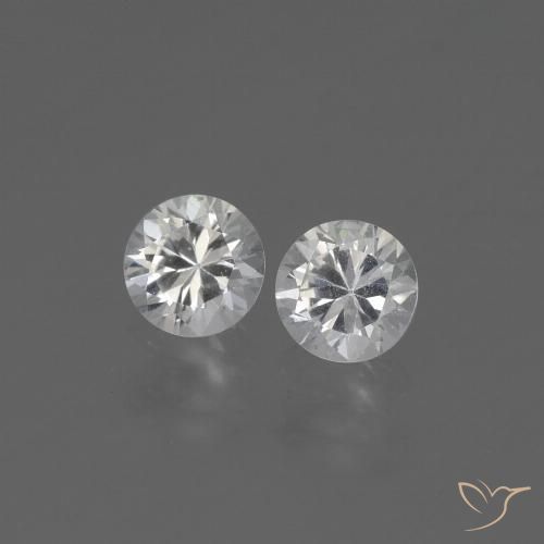 0.77ctw Naturale Bianco Zaffiro, Rotondo, VVS-VS