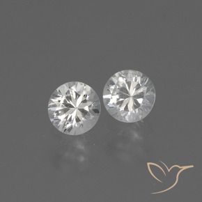 Gemme di Zaffiro Bianco naturale da 0.77 ct, Rotondo, VVS-VS