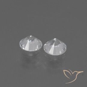 Gemme di Zaffiro Bianco naturale da 0.77 ct, Rotondo, VVS-VS