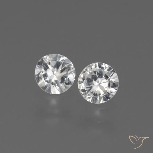 0.74ctw Naturale Bianco Zaffiro, Rotondo, VS
