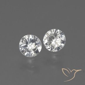 Gemme di Zaffiro Bianco naturale da 0.74 ct, Rotondo, VS