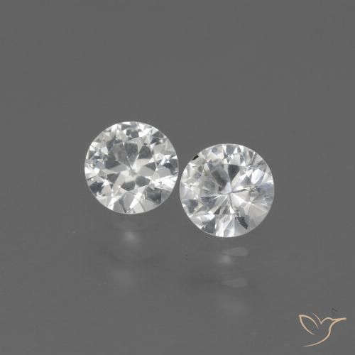 0.73ctw Naturale Bianco Zaffiro, Rotondo, VS