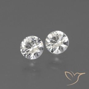 Gemme di Zaffiro Bianco naturale da 0.70 ct, Rotondo, VVS-VS