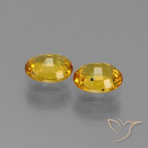 Gemme di Zaffiro Giallo intenso naturale da 1.52 ct, Ovale, VS