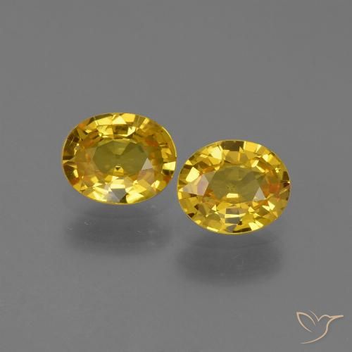 1.30ctw Naturale Giallo intenso Zaffiro, Ovale, VVS-VS