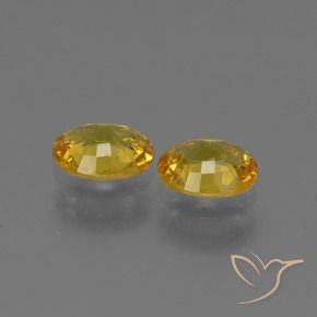 Gemme di Zaffiro Giallo intenso naturale da 1.30 ct, Ovale, VVS-VS