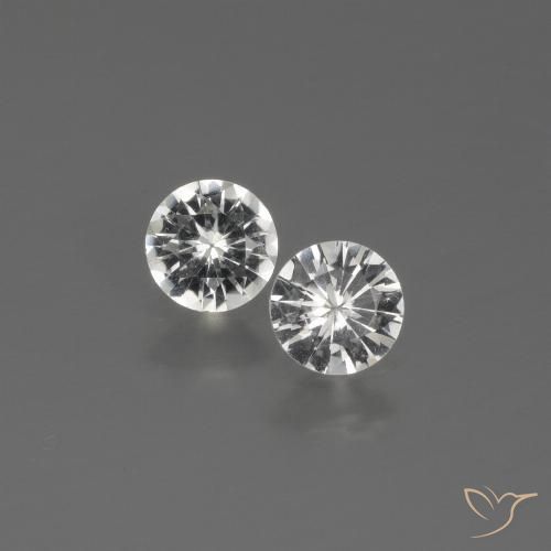 0.65ctw Naturale Bianco trasparente Zaffiro, Rotondo, VVS-VS