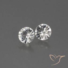 Gemme di Zaffiro Bianco trasparente naturale da 0.65 ct, Rotondo, VVS-VS