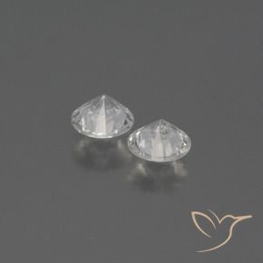 Gemme di Zaffiro Bianco trasparente naturale da 0.65 ct, Rotondo, VVS-VS
