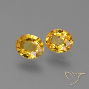 Gemme di Zaffiro Arancio Dorato Profondo naturale da 1.30 ct, Ovale, VVS-VS