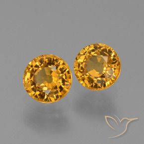 Gemme di Zaffiro Arancio Dorato Profondo naturale da 1.35 ct, Rotondo, VVS-VS