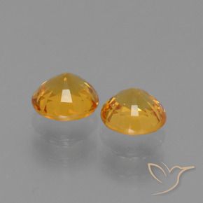 Gemme di Zaffiro Arancio Dorato Profondo naturale da 1.35 ct, Rotondo, VVS-VS