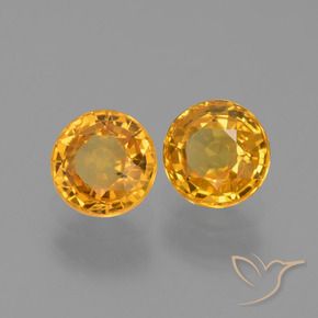 Gemme di Zaffiro Dorato scuro naturale da 1.34 ct, Rotondo, VS