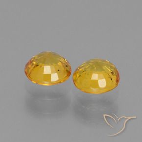 Gemme di Zaffiro Dorato scuro naturale da 1.34 ct, Rotondo, VS