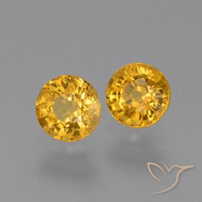 Gemme di Zaffiro Arancio Dorato Profondo naturale da 1.36 ct, Rotondo, VVS-VS