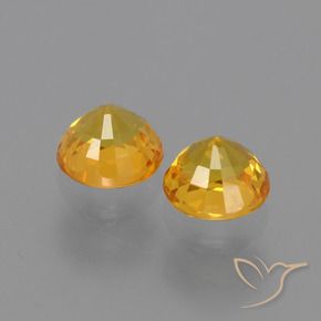 Gemme di Zaffiro Arancio Dorato Profondo naturale da 1.36 ct, Rotondo, VVS-VS