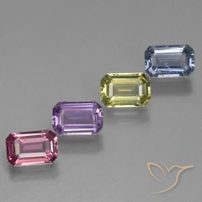 Gemme di Zaffiro Multicolore naturale da 2.69 ct, Ottagonale / Taglio smeraldo, VVS-VS