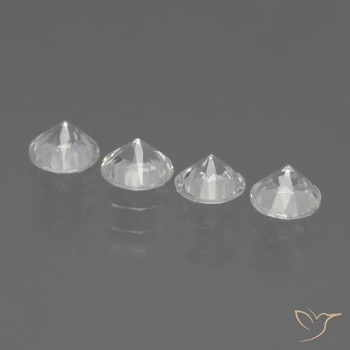 Gemme di Zaffiro Bianco naturale da 1.60 ct, Rotondo, VVS-VS