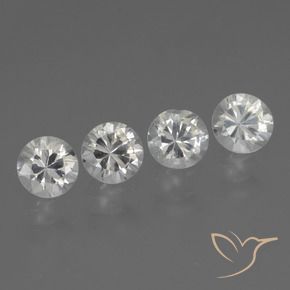 Gemme di Zaffiro Bianco naturale da 1.55 ct, Rotondo, VVS-VS