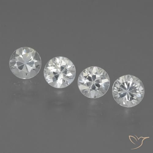 1.42ctw Naturale Bianco Zaffiro, Rotondo, VVS-VS