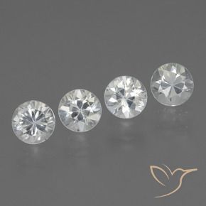 Gemme di Zaffiro Bianco naturale da 1.42 ct, Rotondo, VVS-VS