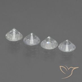 Gemme di Zaffiro Bianco naturale da 1.42 ct, Rotondo, VVS-VS