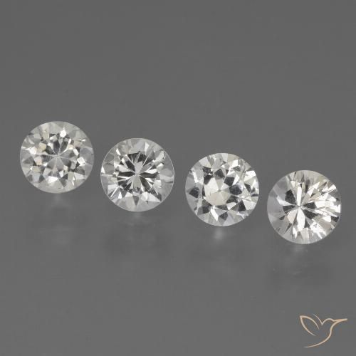 1.55ctw Naturale Bianco Zaffiro, Rotondo, VVS-VS