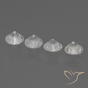 Gemme di Zaffiro Bianco naturale da 1.55 ct, Rotondo, VVS-VS