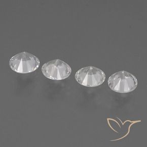 Gemme di Zaffiro Bianco naturale da 1.37 ct, Rotondo, VS