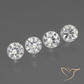 Gemme di Zaffiro Bianco naturale da 1.58 ct, Rotondo, VS