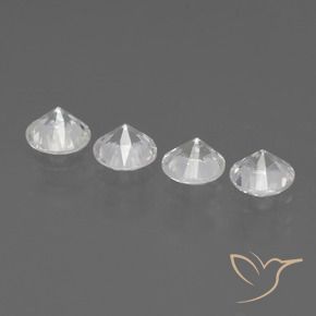 Gemme di Zaffiro Bianco naturale da 1.58 ct, Rotondo, VS