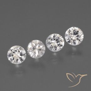 Gemme di Zaffiro Bianco naturale da 1.44 ct, Rotondo, VS
