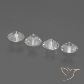 Gemme di Zaffiro Bianco naturale da 1.25 ct, Rotondo, VS
