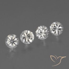 Gemme di Zaffiro Bianco naturale da 1.37 ct, Rotondo, VVS-VS
