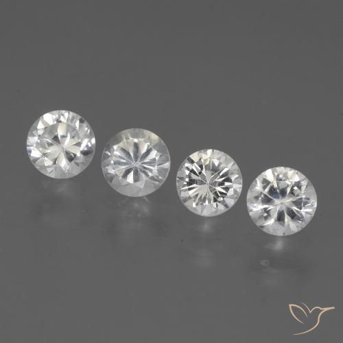 1.53ctw Naturale Bianco Zaffiro, Rotondo, VVS-VS
