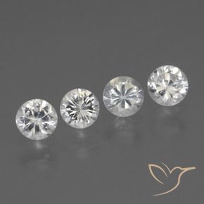 Gemme di Zaffiro Bianco naturale da 1.53 ct, Rotondo, VVS-VS